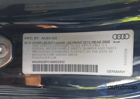 2016 Audi A5 2.0T Premium из США, поврежденный, VIN WAUM2AFH1GN002932